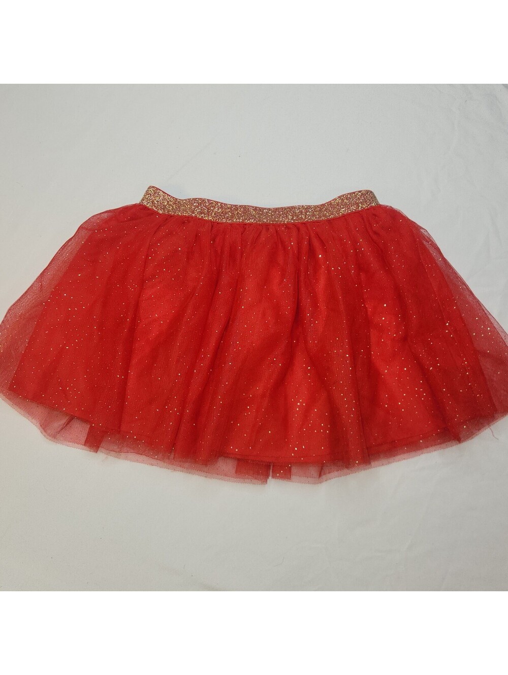 Red glitter tulle tutu skirt